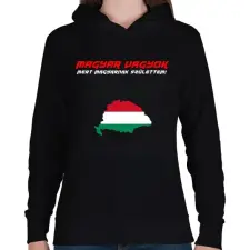 PRINTFASHION magyar vagyok - Női kapucnis pulóver - Fekete női pulóver, kardigán