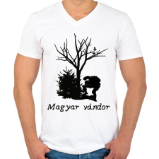 PRINTFASHION magyar vándor - Férfi V-nyakú póló - Fehér férfi póló