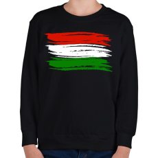 PRINTFASHION Magyar zászló  - Gyerek pulóver - Fekete