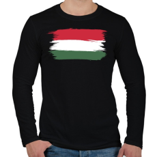 PRINTFASHION Magyar Zászló szurkolóknak - Férfi hosszú ujjú póló - Fekete