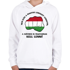 PRINTFASHION Magyarnak kell lenni! - Gyerek kapucnis pulóver - Fehér gyerek pulóver, kardigán