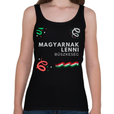 PRINTFASHION Magyarnak lenni - Női atléta - Fekete női trikó