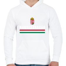 PRINTFASHION Magyarország címerrel - Férfi kapucnis pulóver - Fehér férfi pulóver, kardigán