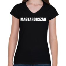 PRINTFASHION MAGYARORSZÁG - Női V-nyakú póló - Fekete női póló