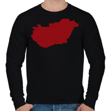 PRINTFASHION Magyarország szívekkel - Férfi pulóver - Fekete