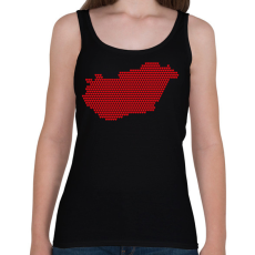 PRINTFASHION Magyarország szívekkel - Női atléta - Fekete