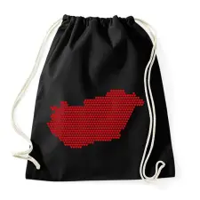 PRINTFASHION Magyarország szívekkel - Sportzsák, Tornazsák - Fekete tornazsák