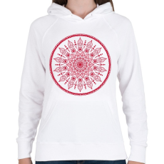 PRINTFASHION Magyaros mandala - Női kapucnis pulóver - Fehér