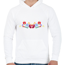 PRINTFASHION Magyaros minta2 - Férfi kapucnis pulóver - Fehér férfi pulóver, kardigán