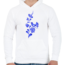 PRINTFASHION Magyaros minta4 - Férfi kapucnis pulóver - Fehér férfi pulóver, kardigán