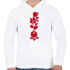 PRINTFASHION Magyaros minta8 - Férfi kapucnis pulóver - Fehér férfi pulóver, kardigán