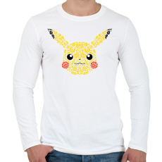 PRINTFASHION Magyaros Pikachu - Férfi hosszú ujjú póló - Fehér