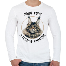 PRINTFASHION Maine Coon - Legjobb barát - Férfi hosszú ujjú póló - Fehér férfi póló