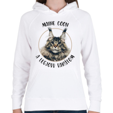 PRINTFASHION Maine Coon - Legjobb barát - Női kapucnis pulóver - Fehér