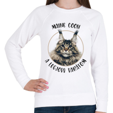 PRINTFASHION Maine Coon - Legjobb barát - Női pulóver - Fehér női pulóver, kardigán