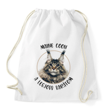 PRINTFASHION Maine Coon - Legjobb barát - Sportzsák, Tornazsák - Fehér tornazsák
