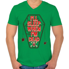 PRINTFASHION Majd alszom, ha meghaltam.  - Férfi V-nyakú póló - Zöld