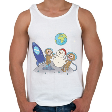 PRINTFASHION Majmok a holdon - Férfi atléta - Fehér atléta, trikó