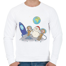 PRINTFASHION Majmok a holdon - Férfi pulóver - Fehér női pulóver, kardigán