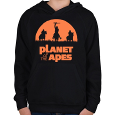 PRINTFASHION Majmok bolygója - Gyerek kapucnis pulóver - Fekete