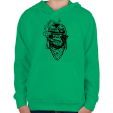 PRINTFASHION Majmok kora - Gyerek kapucnis pulóver - Zöld gyerek pulóver, kardigán