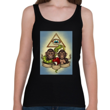 PRINTFASHION Majmok - Női atléta - Fekete női trikó