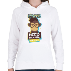 PRINTFASHION Majom - banánt akar - Női kapucnis pulóver - Fehér