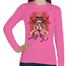 PRINTFASHION Majom bosszú - Női hosszú ujjú póló - Rózsaszín