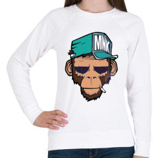 PRINTFASHION Majom cigarettával - Női pulóver - Fehér