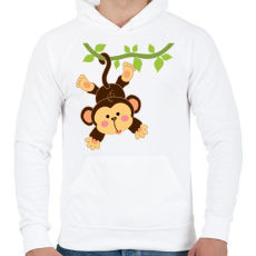 PRINTFASHION Majom - Férfi kapucnis pulóver - Fehér