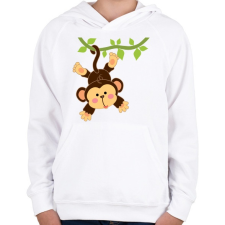 PRINTFASHION Majom - Gyerek kapucnis pulóver - Fehér gyerek pulóver, kardigán