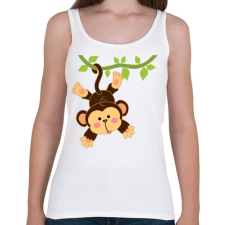 PRINTFASHION Majom - Női atléta - Fehér női trikó