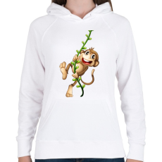 PRINTFASHION Majom - Női kapucnis pulóver - Fehér