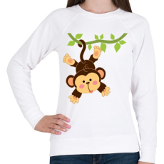 PRINTFASHION Majom - Női pulóver - Fehér