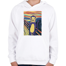 PRINTFASHION Majom sikoly - Gyerek kapucnis pulóver - Fehér