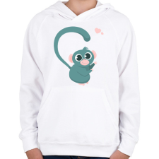 PRINTFASHION Majom szív - férfi - Gyerek kapucnis pulóver - Fehér gyerek pulóver, kardigán