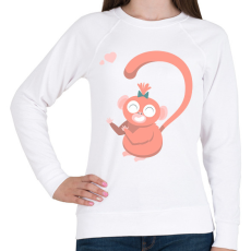 PRINTFASHION Majom szív - női - Női pulóver - Fehér
