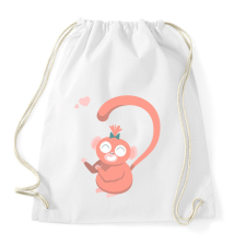 PRINTFASHION Majom szív - női - Sportzsák, Tornazsák - Fehér tornazsák