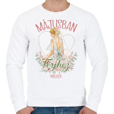 PRINTFASHION Májusban férjhez megyek - Férfi pulóver - Fehér