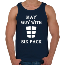 PRINTFASHION Májusban született kockás hasú - Férfi atléta - Sötétkék