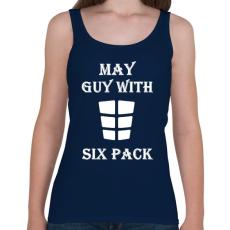 PRINTFASHION Májusban született kockás hasú - Női atléta - Sötétkék