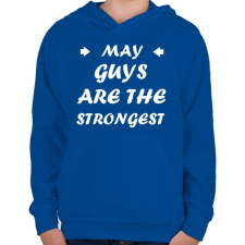 PRINTFASHION Májusi férfiak a legerősebbek - Gyerek kapucnis pulóver - Királykék gyerek pulóver, kardigán