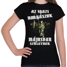 PRINTFASHION Májusi horgász - Női póló - Fekete