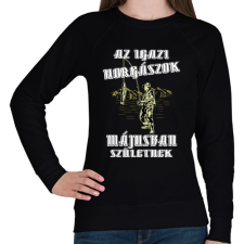 PRINTFASHION Májusi horgász - Női pulóver - Fekete női pulóver, kardigán