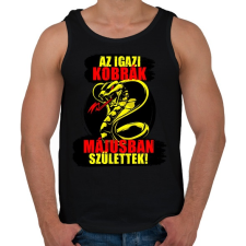 PRINTFASHION Májusi Kobra - Férfi atléta - Fekete atléta, trikó
