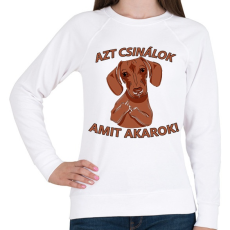 PRINTFASHION Makacs Tacskó - Női pulóver - Fehér