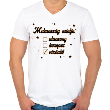 PRINTFASHION Makacsság szintje - Férfi V-nyakú póló - Fehér férfi póló