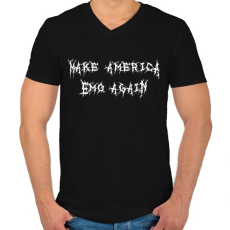 PRINTFASHION Make America Emo Again - Férfi V-nyakú póló - Fekete