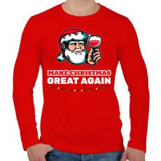 PRINTFASHION MAKE CHRISTMAS GREAT AGAIN 2 - Férfi hosszú ujjú póló - Piros