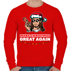 PRINTFASHION MAKE CHRISTMAS GREAT AGAIN 3 - Férfi pulóver - Piros
